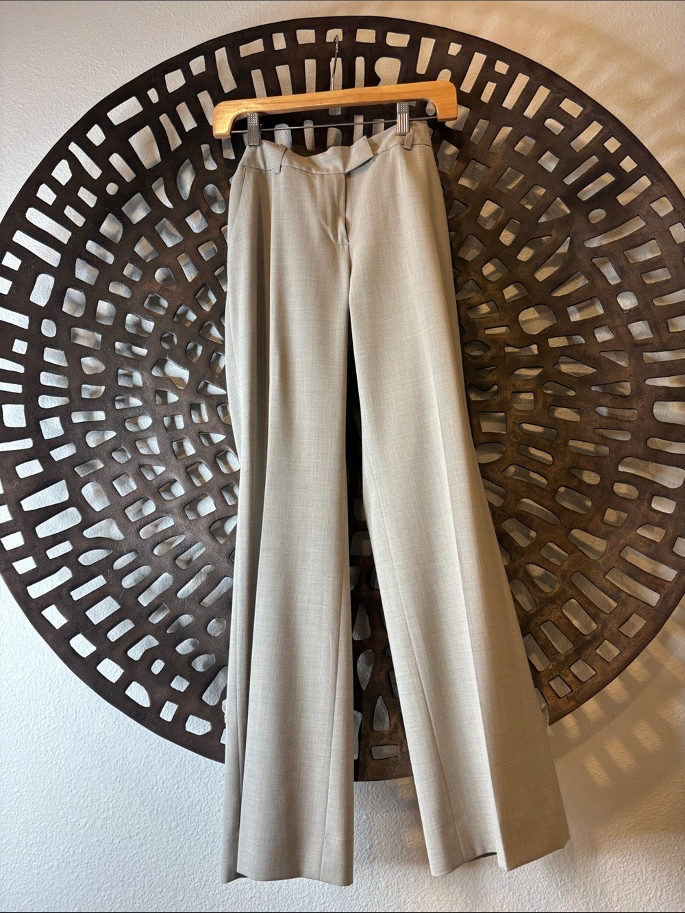 🩶Wide Leg Trouser Pants Gray Career Office Stretch lightweight 4P Anne Klein🩶